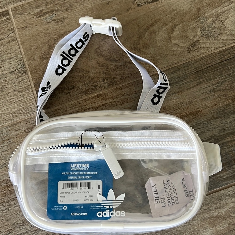 NWT adidas clear and white Fanny pack.
